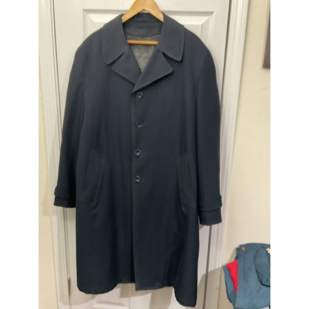 Men's Medium Navy Blue Overcoat with Zip Liner From Sears